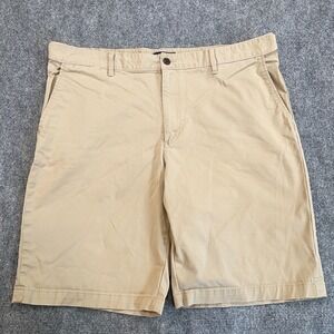 Lands' End‎ Chino Shorts Men 40 Beige 11" Inseam Traditional Fit Comfort Stretch